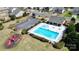 Aerial view of the community pool and playground, offering residents recreational amenities at 1224 Horsesugar Rd, Clover, SC 29710