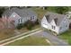 Aerial view of the house with detached garage and long driveway at 1460 Legion Club Rd, Salisbury, NC 28146