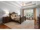 Spacious bedroom boasts a decorative ceiling, large window, and luxurious furnishings, creating a relaxing retreat at 200 Highland Forest Dr, Charlotte, NC 28270