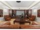 Elegant media room featuring leather seating, a large screen, and rich wood built-ins for an immersive entertainment experience at 200 Highland Forest Dr, Charlotte, NC 28270
