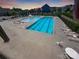 Community pool featuring a lap swimming area and lounge seating at 2097 Saddlebred Dr, Iron Station, NC 28080