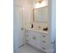 Modern bathroom featuring stylish fixtures, white cabinets and stone countertops maximizing elegance and functionality at 3500 Manna Ln, Mount Holly, NC 28120