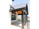 New home boasting an outdoor covered living space with black railings and stained wood ceiling at 3500 Manna Ln, Mount Holly, NC 28120