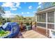 Inviting view from deck overlooking backyard, with screened porch, wood floors, and outdoor furniture at 4715 Amberside Dr, Rock Hill, SC 29732