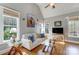 Cozy living area with vaulted ceilings, natural light, and an open layout with comfortable seating arrangements at 4715 Amberside Dr, Rock Hill, SC 29732