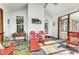 Charming porch with colorful tile flooring and ample seating at 4715 Amberside Dr, Rock Hill, SC 29732