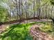 Grassy back yard with mature trees, privacy fence, and playhouse at 5301 Greyfriar Ct, Waxhaw, NC 28173