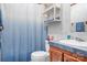 Clean bathroom with a shower/tub combo and functional vanity at 6575 Charlotte Hwy, York, SC 29745