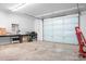 Spacious garage interior with ample workspace and a large garage door at 6575 Charlotte Hwy, York, SC 29745