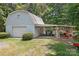 A detached garage and covered area offering ample storage and parking, surrounded by greenery and a well-kept lawn at 6575 Charlotte Hwy, York, SC 29745