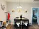 Cozy dining room with a black table, chairs, and decorative wall art at 806 Grace St, Kings Mountain, NC 28086