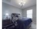 Comfortable bedroom featuring a patterned comforter, modern furnishings, and soft lighting at 848 Wingthorn Rose Dr, Gastonia, NC 28056