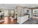 Open-concept layout with the living room flowing into a well-equipped kitchen, perfect for entertaining guests at 9637 Stoney Hill Ln, Charlotte, NC 28277