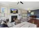Comfortable living room with fireplace, neutral tones and ample seating at 1117 Cedar Park Dr, Pineville, NC 28134