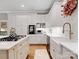 Stylish kitchen with a gas cooktop, stainless steel appliances, white cabinetry, and hardwood floors for a functional space at 1725 Hannon Farm Rd, Fort Mill, SC 29715