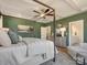 Serene main bedroom with a four-poster bed, stylish decor, and access to the ensuite bathroom at 2014 Puddle Pond Rd, Indian Trail, NC 28079