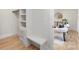 Walk-in closet with custom shelving and storage solutions, with access to a seating area at 3129 Rush Ave, Charlotte, NC 28208