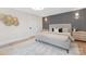 Comfortable main bedroom featuring accent wall, modern decor, and ambient lighting at 3129 Rush Ave, Charlotte, NC 28208