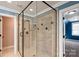 Modern bathroom featuring a frameless glass shower with tile accents, and neutral colors at 4231 Brushy Knl, York, SC 29745