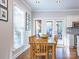 Cozy dining room with wooden table and chairs, bathed in natural light from the adjacent door at 547 Ashby Dr, Davidson, NC 28036