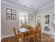 Charming dining room with natural light boasts modern light fixtures and opens to a patio at 547 Ashby Dr, Davidson, NC 28036