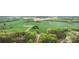 Aerial view showcasing lush green fields, scattered trees, and a winding road at 1027 Williamston Dr, Marshville, NC 28103