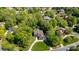 Aerial view of a traditional home nestled among mature trees and a circular driveway at 1029 Seminole Dr, Waxhaw, NC 28173