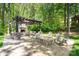Inviting outdoor area with a stone fireplace, pergola, and comfortable seating for relaxing and socializing at 1029 Seminole Dr, Waxhaw, NC 28173