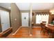 Traditional dining room with wood table, chandelier, and beautiful hardwood floors at 1353 33Rd Avenue Ne Dr, Hickory, NC 28601