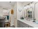 Bathroom with a sink and mirror and nautical decorations at 1595 Cheatham Ford Rd, Hiddenite, NC 28636