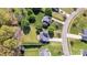 Aerial view of the property highlighting lot lines, lush landscaping, and neighborhood at 1650 Berkshire Dr, Hickory, NC 28602