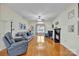 Large, open living room with hardwood floors and lots of natural light at 1650 Berkshire Dr, Hickory, NC 28602