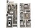 Birds eye 3D view of the home showcasing the floor plan featuring open-concept design and bedroom layouts at 1910 Old Rivers Rd, Concord, NC 28027
