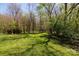 Large backyard with lush greenery, offering ample space and privacy with mature trees and fencing at 2815 Providence Spring Ln, Charlotte, NC 28270