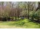 This spacious backyard features a lush lawn and a trampoline, perfect for outdoor fun and relaxation at 2815 Providence Spring Ln, Charlotte, NC 28270