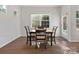 Bright dining area featuring wood table, chairs and a large window providing ample natural light at 3036 Whipcord Dr, Waxhaw, NC 28173