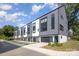 Modern townhomes boast clean lines, mixed siding, and individual garages for contemporary living at 3526 Saker Ln, Charlotte, NC 28211
