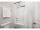 Modern bathroom with subway tile shower, sleek fixtures, and neutral tones at 3708 Small Ave, Charlotte, NC 28269