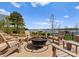Outdoor fire pit area with comfortable seating and scenic waterfront views at 3988 Channel Point Ln, Denver, NC 28037