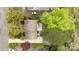 Aerial view of the home showcasing the roof, driveway, landscaping, and neighborhood at 5329 Glenbrier Dr, Charlotte, NC 28212
