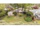 A lush backyard with mature trees and shrubs creates a private outdoor space at 5329 Glenbrier Dr, Charlotte, NC 28212