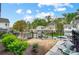 This view showcases a fenced-in backyard and neighborhood street views at 1112 Drummond Ave, Charlotte, NC 28205