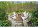 A cozy outdoor fire pit area with seating surrounded by lush greenery for relaxing evenings at 13713 Sunset Bluffs Cir, Huntersville, NC 28078