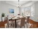 Elegant dining room with a bay window, hardwood floors, wainscoting, and a stylish chandelier at 1528 Ridge Haven Rd, Waxhaw, NC 28173