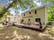Expansive backyard featuring a wooden deck and home exterior, ideal for entertaining at 2248 Lawton Bluff Rd, Charlotte, NC 28226