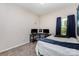 Bedroom with carpet and a large window with curtains and desk area at 2402 Winfield St, Kannapolis, NC 28083