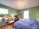 Charming bedroom with bright green walls, a window view, and vintage style furniture, all illuminated by a chandelier at 24436 Nc 24/27 Hwy, Albemarle, NC 28001