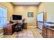 Office space with desk, drawers, office chair, and wooden floors at 28926 Hartsell Rd, Albemarle, NC 28001