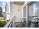 City views from the balcony includes chairs and a table at 333 W Trade St # 1802, Charlotte, NC 28202