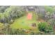 Aerial view of home's property with a cleared planting area, a home, and a wooded surrounding at 3720 Lanes Creek Rd, Marshville, NC 28103